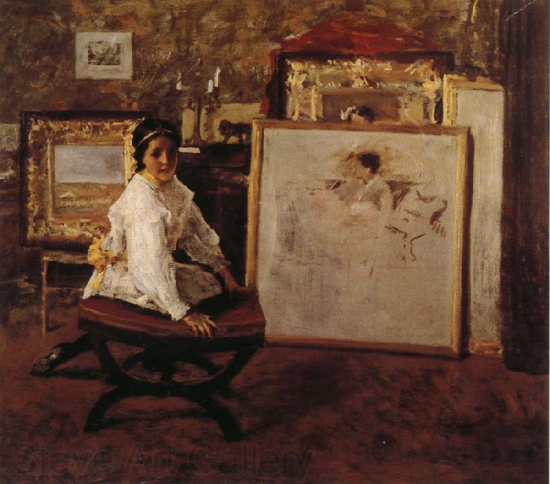 William Merritt Chase Do you speak with me Norge oil painting art